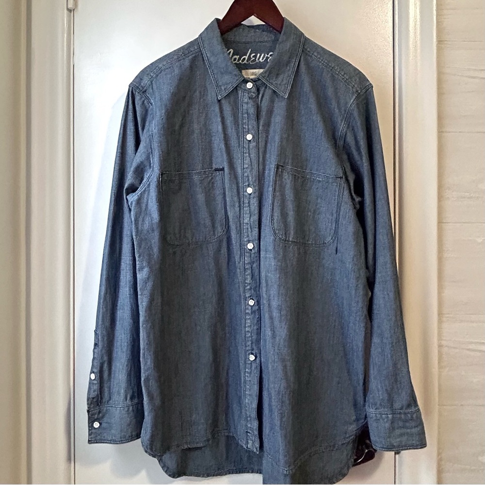 Madewell Blue Chambray Button Front Shirt